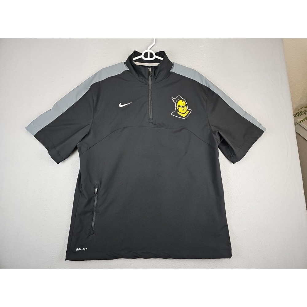 NIKE Dri Fit Short Sleeve Windbreaker Jacket Men's Medium Black UCF Knights NCAA